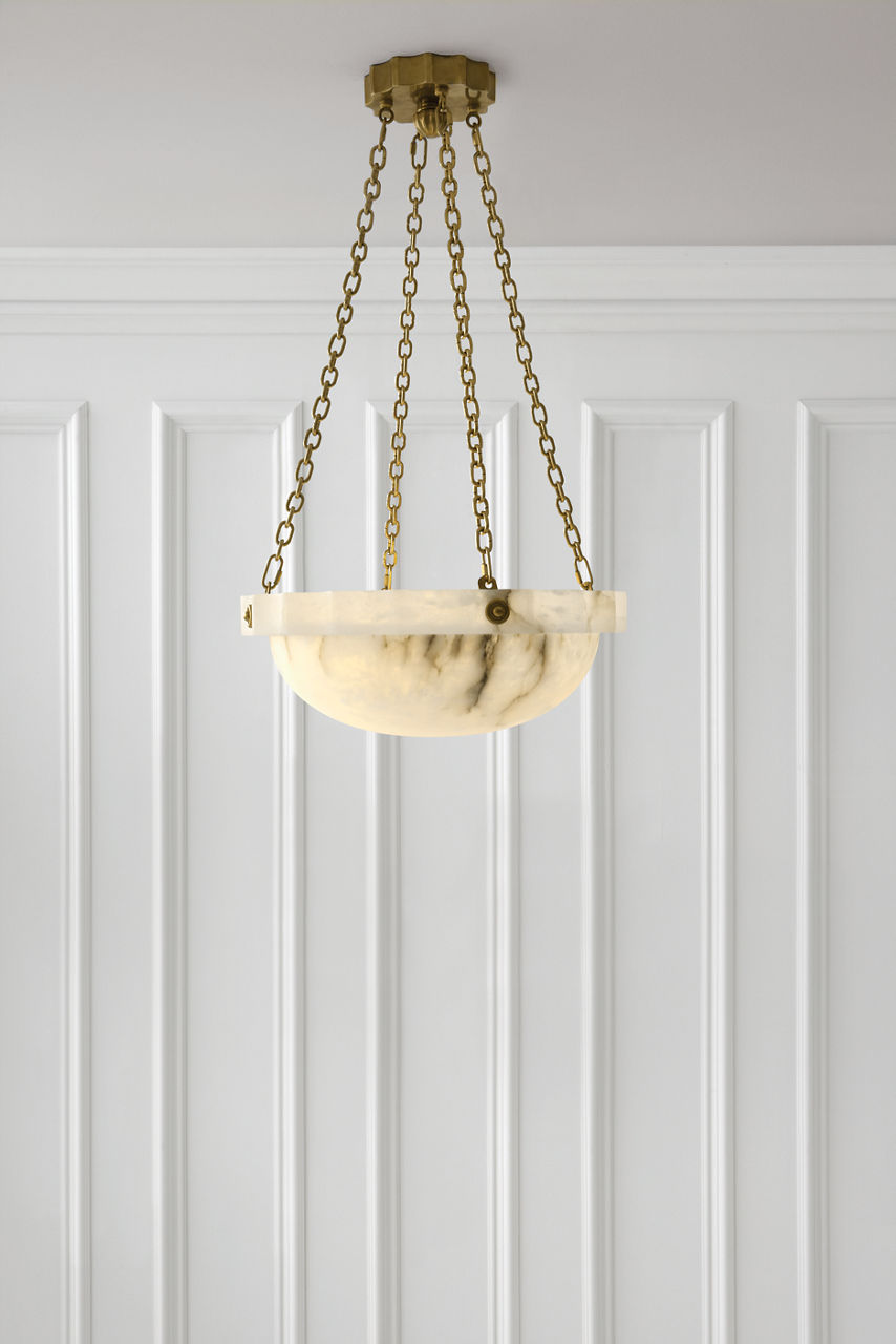 Fluted Band Medium Chandelier | Alabaster