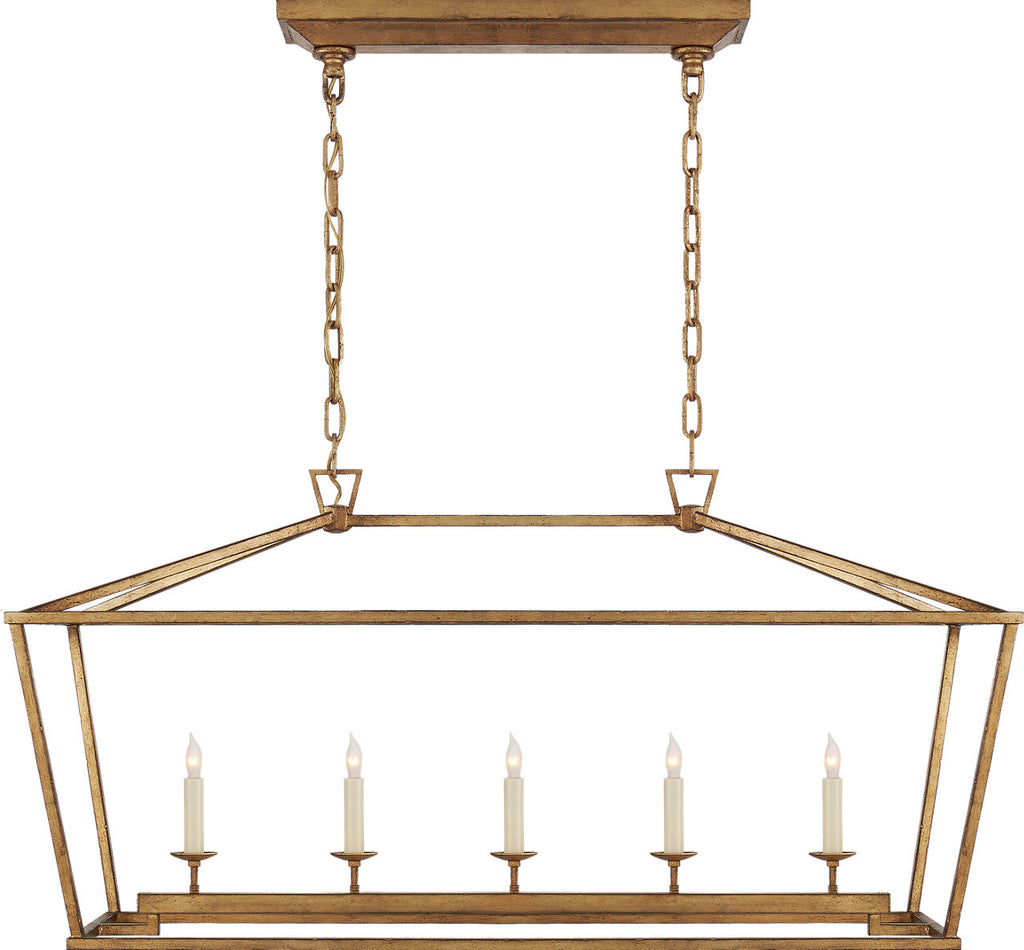 Darlana Medium Linear Lantern | Gilded Iron