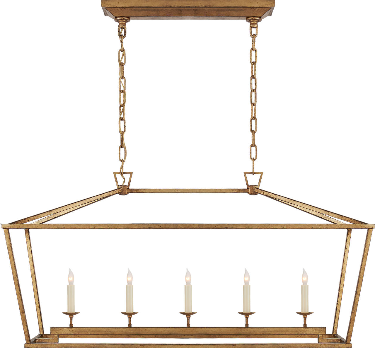 Darlana Medium Linear Lantern | Gilded Iron
