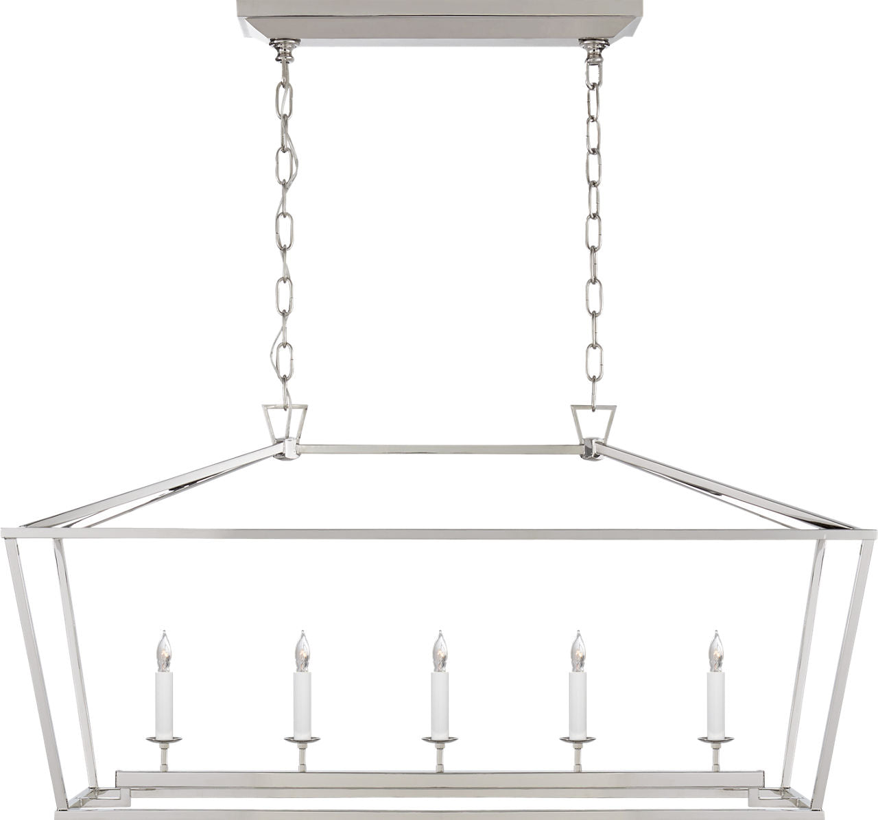 Darlana Medium Linear Lantern | Polished Nickel