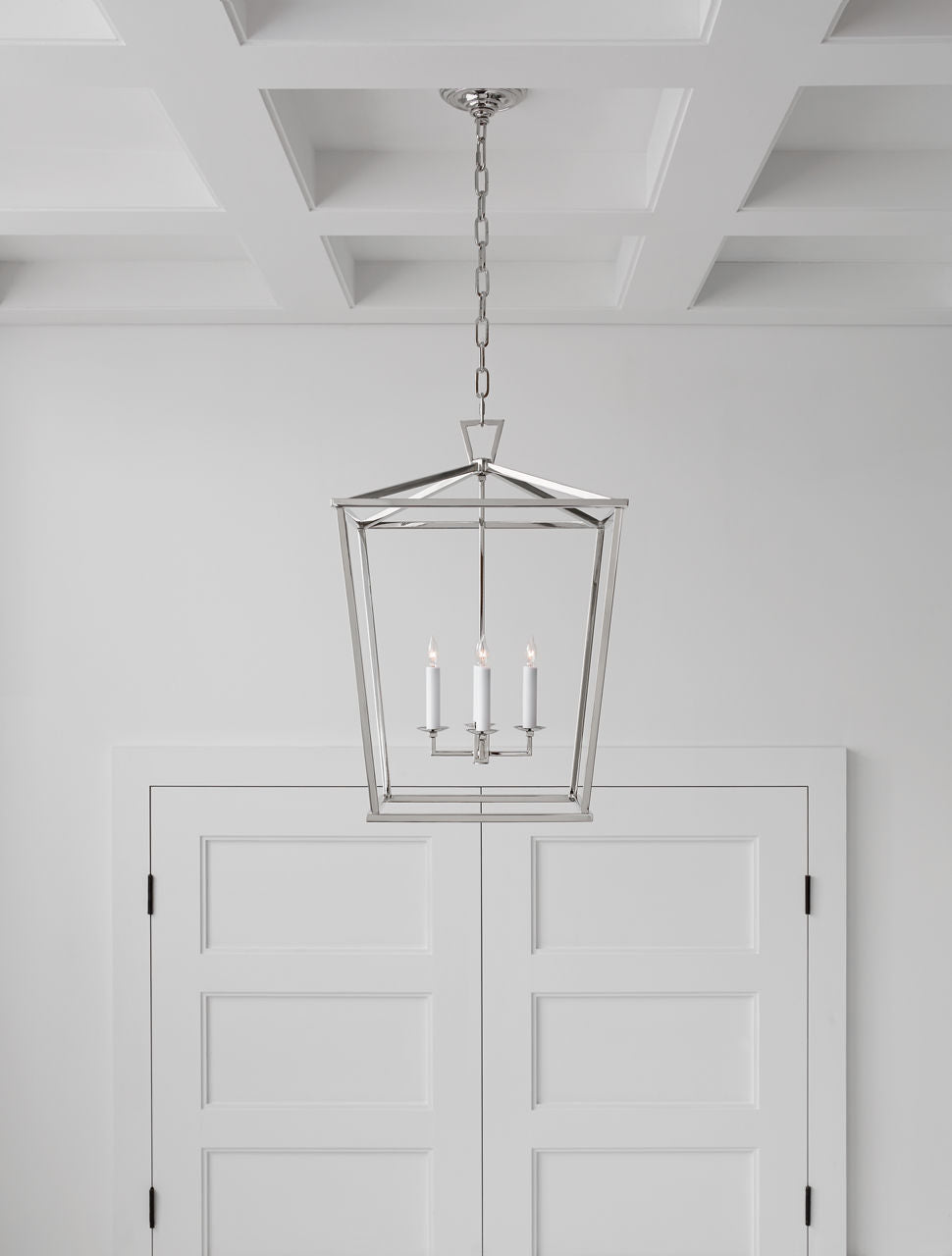 Darlana Medium Lantern | Polished Nickel