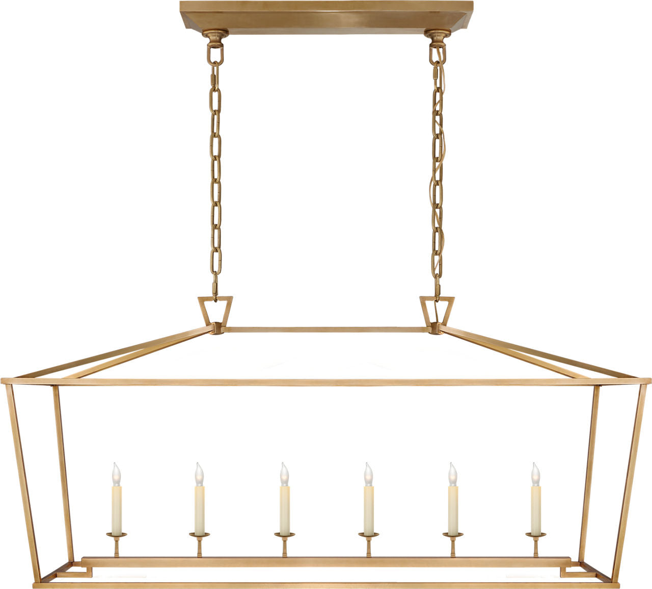 Darlana Large Linear Lantern | Antique- Burnished Brass