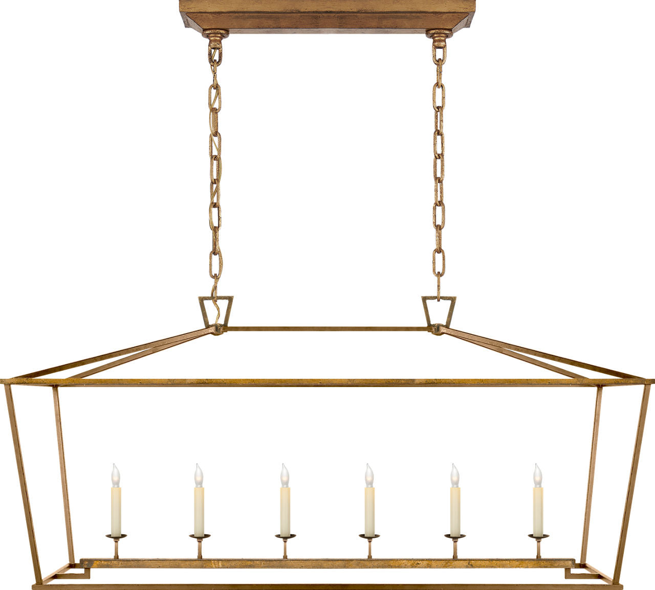 Darlana Large Linear Lantern | Gilded Iron