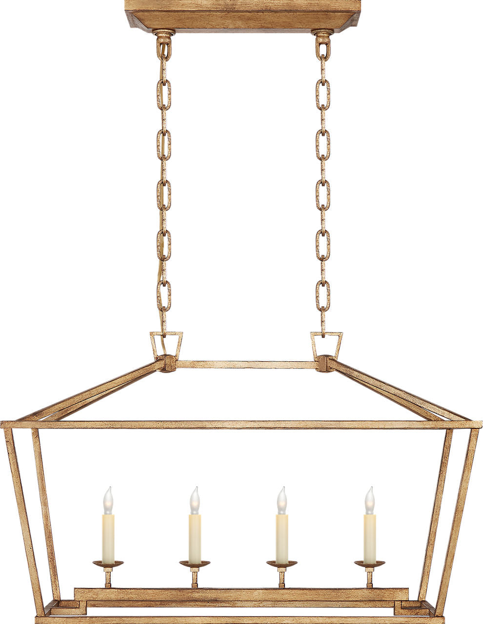 Darlana Small Linear Lantern | Gilded Iron