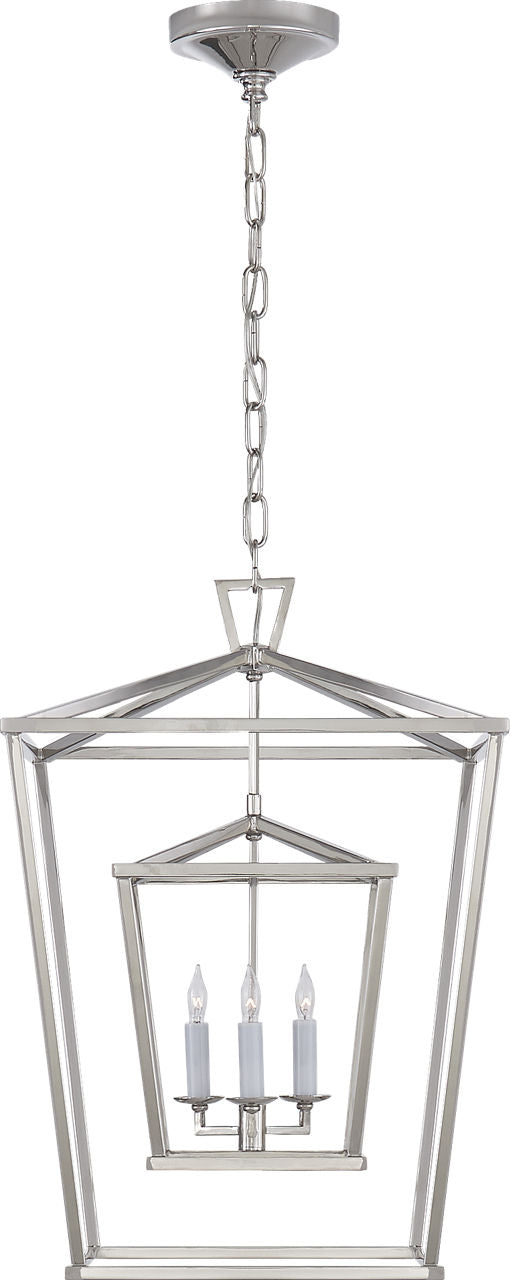 Darlana Medium Double Cage Lantern | Polished Nickel