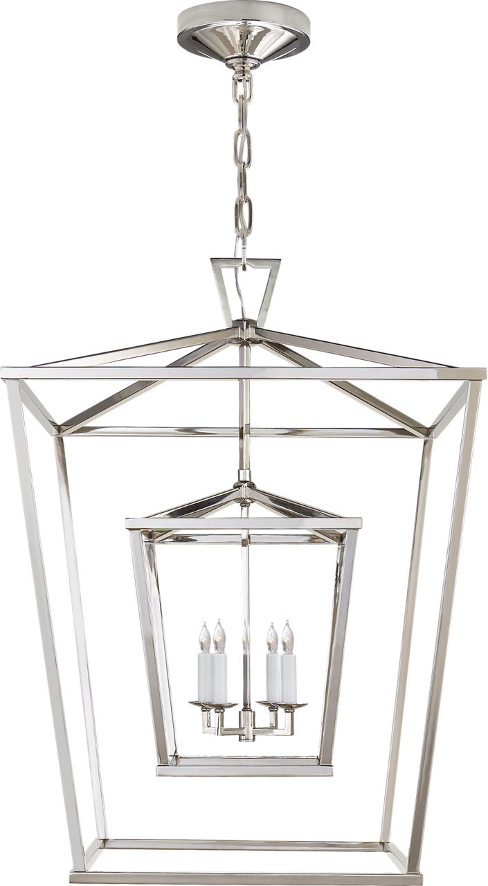 Darlana Large Double Cage Lantern | Polished Nickel