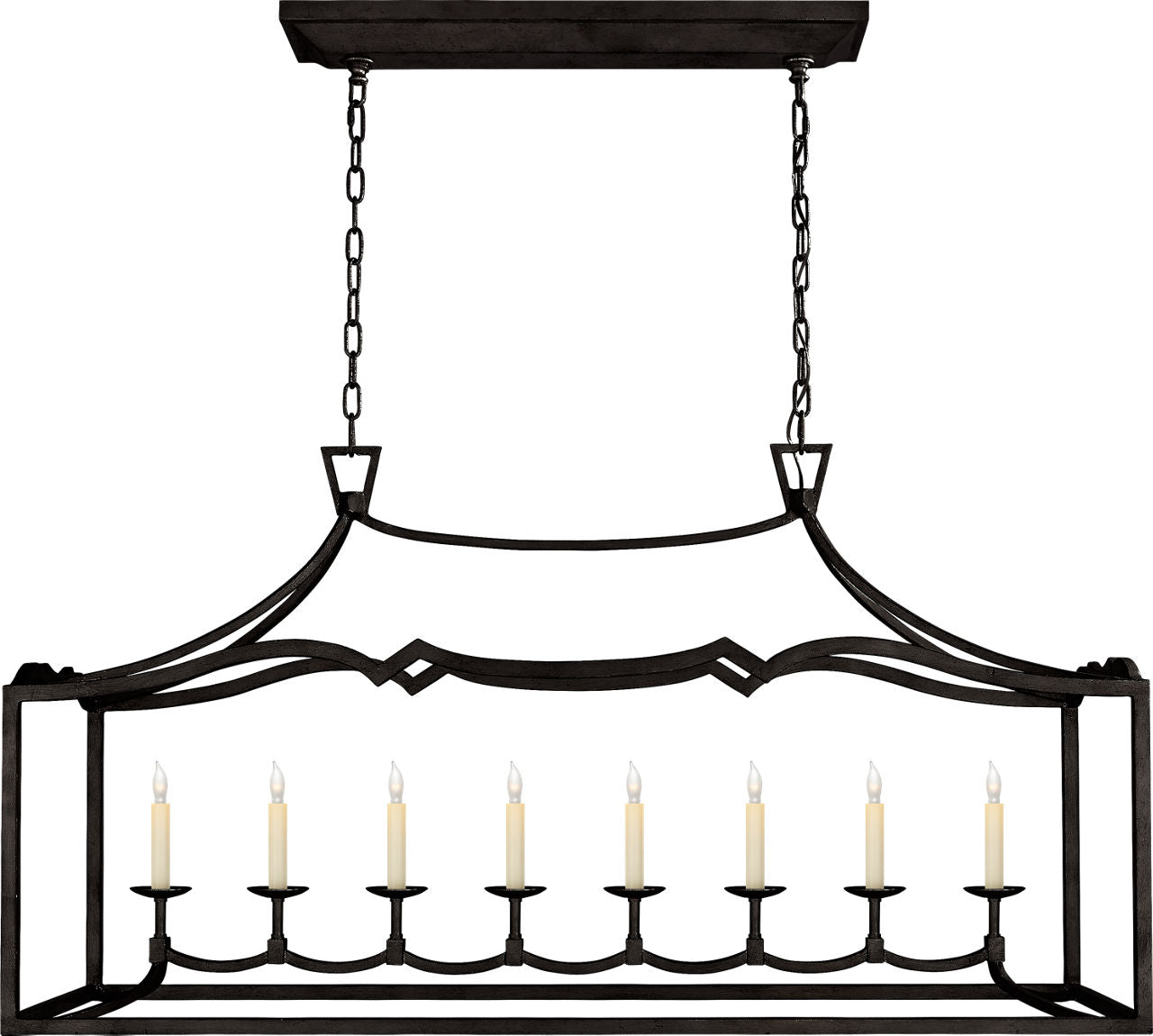 Fancy Darlana Large Linear Pendant | Aged Iron