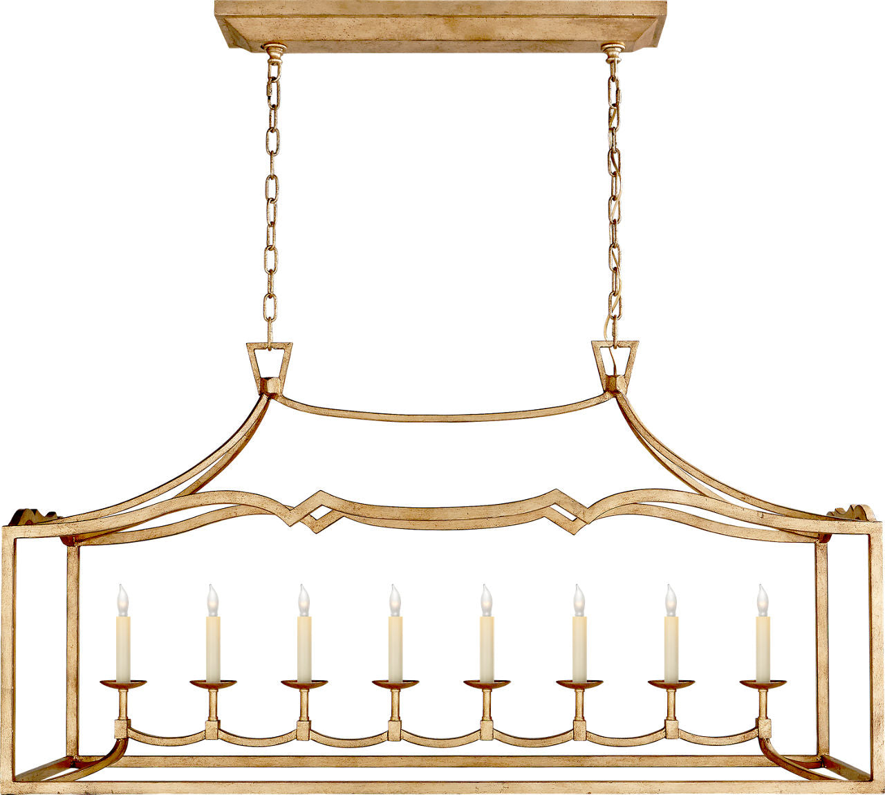 Fancy Darlana Large Linear Pendant | Gilded Iron