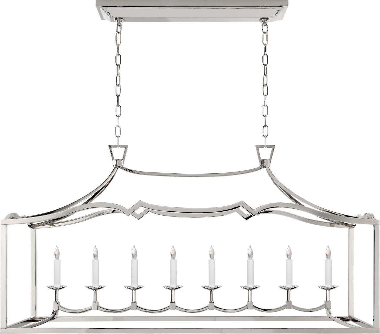 Fancy Darlana Large Linear Pendant | Polished Nickel
