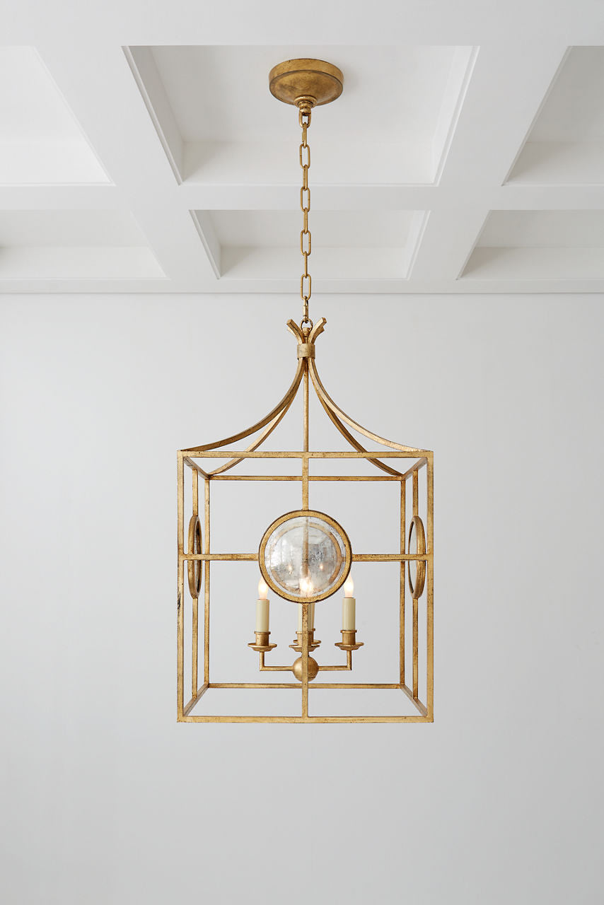 Gramercy Medium Lantern | Gilded Iron