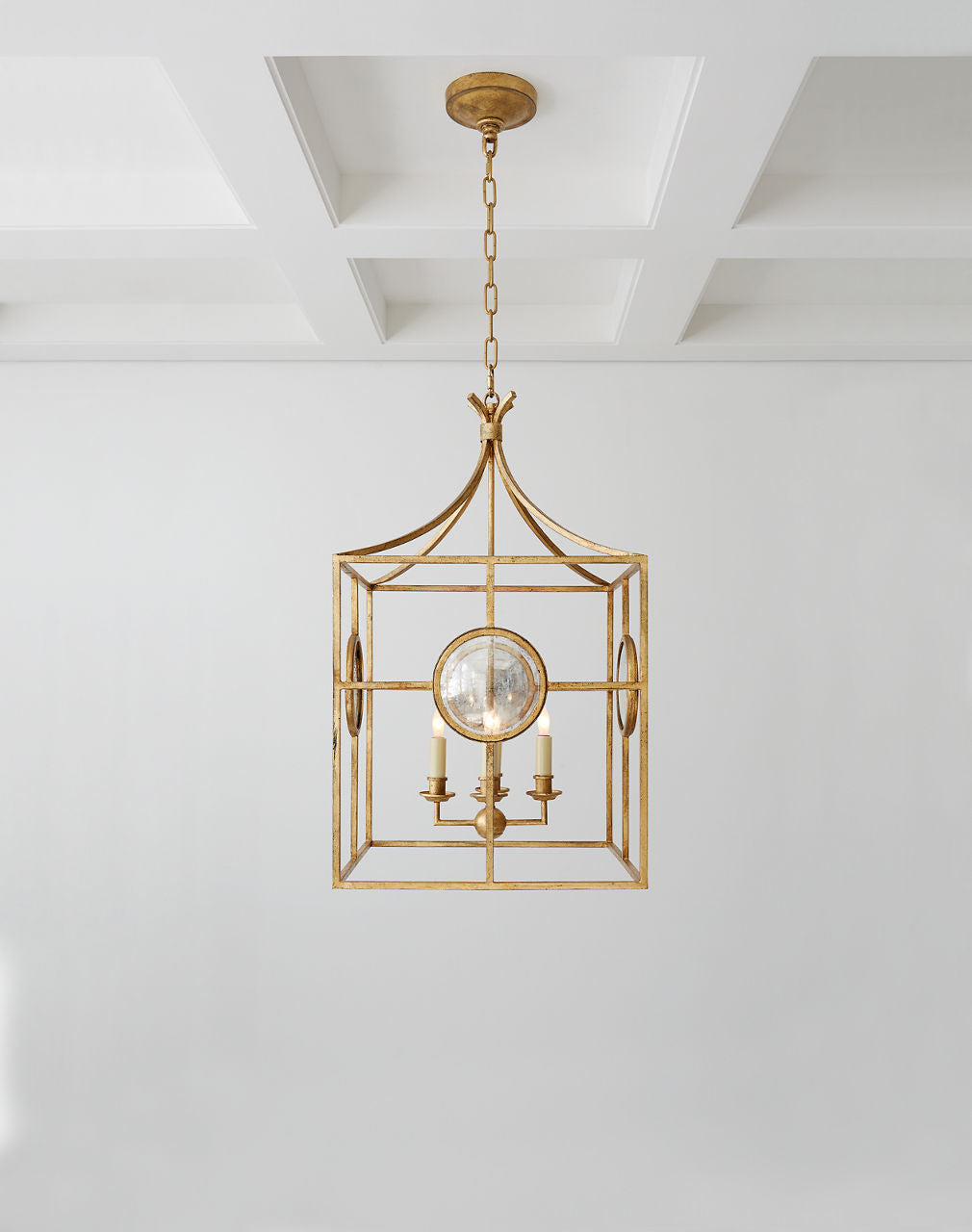 Gramercy Medium Lantern | Gilded Iron