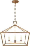 Darlana Medium Wide Lantern | Gilded Iron