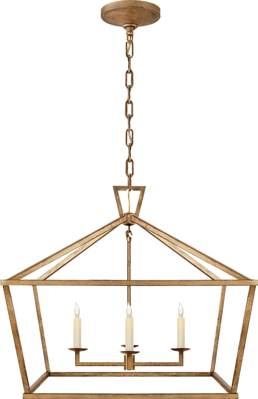 Darlana Medium Wide Lantern | Gilded Iron