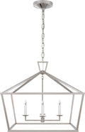 Darlana Medium Wide Lantern | Polished Nickel
