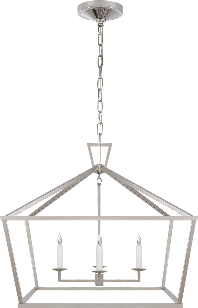 Darlana Medium Wide Lantern | Polished Nickel
