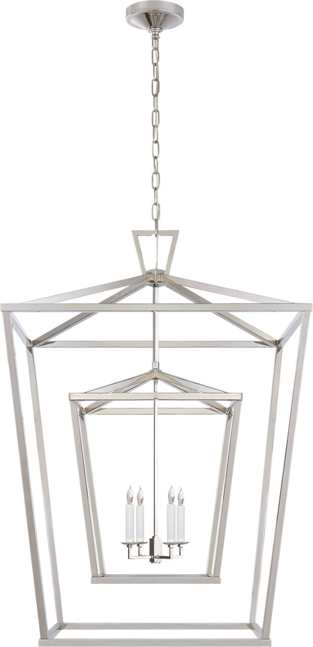 Darlana Extra Large Double Cage Lantern | Polished Nickel
