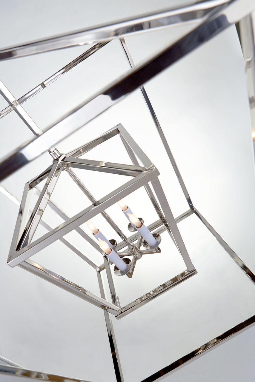 Darlana Extra Large Double Cage Lantern | Polished Nickel