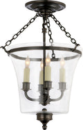 Sussex Semi-Flush Bell Jar Lantern | Bronze