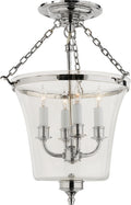 Sussex Semi-Flush Bell Jar Lantern | Polished Nickel