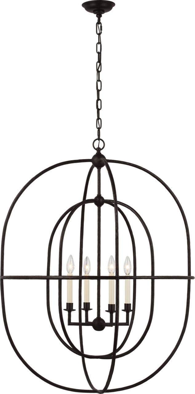Desmond Open Double Oval Lantern | Aged Iron