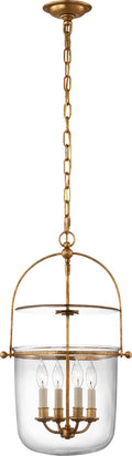 Lorford Small Smoke Bell Lantern | Gilded Iron | Clear Glass