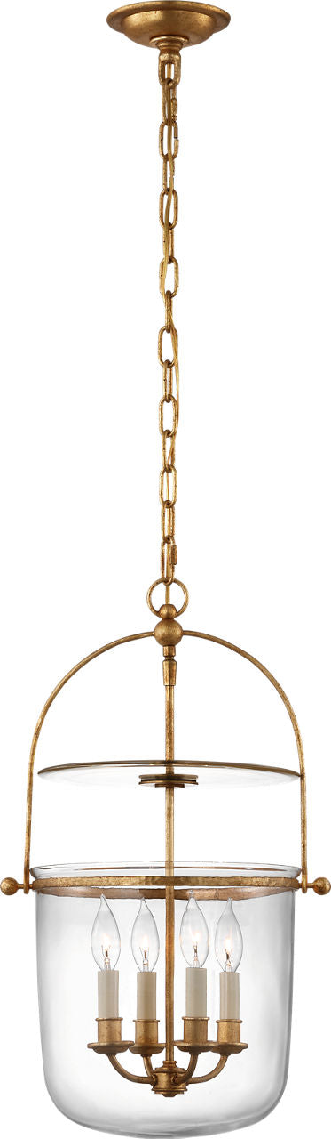 Lorford Small Smoke Bell Lantern | Gilded Iron | Clear Glass