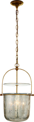 Lorford Small Smoke Bell Lantern | Gilded Iron | Antiqued Mercury Glass