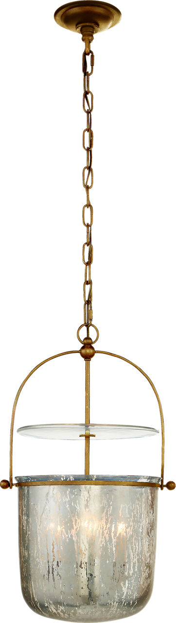 Lorford Small Smoke Bell Lantern | Gilded Iron | Antiqued Mercury Glass