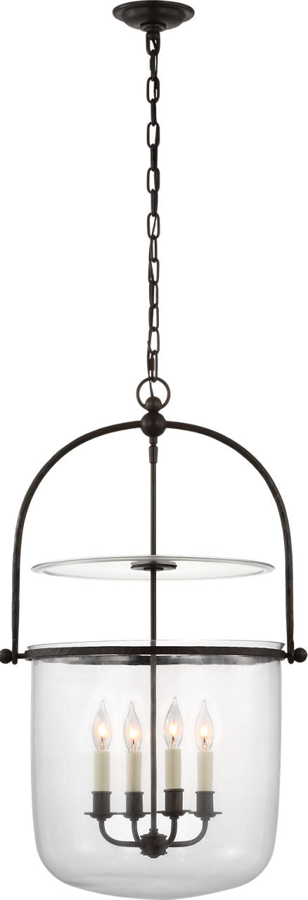 Lorford Smoke Bell Lantern | Aged Iron | Clear Glass