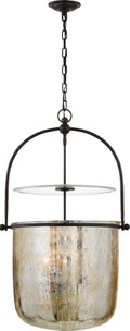 Lorford Smoke Bell Lantern | Aged Iron | Mercury Glass