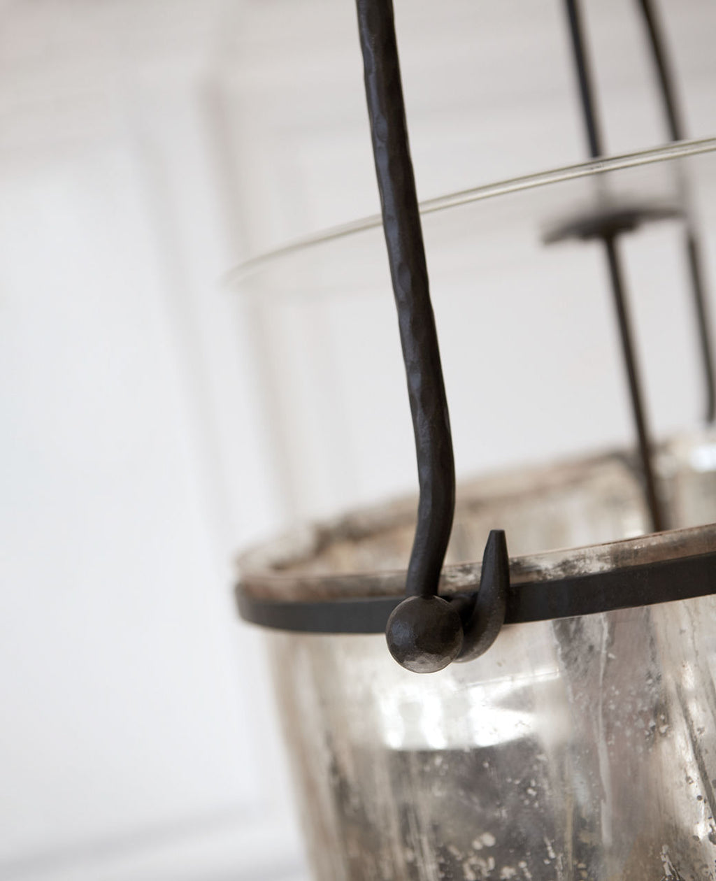 Lorford Smoke Bell Lantern | Aged Iron | Mercury Glass
