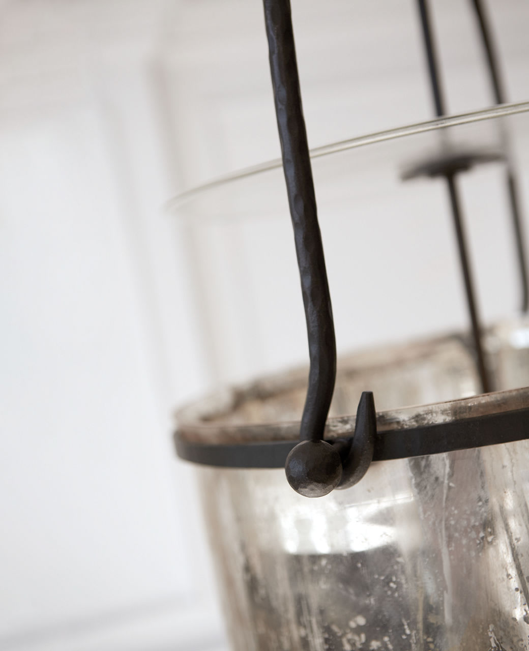 Lorford Smoke Bell Lantern | Aged Iron | Mercury Glass
