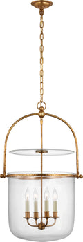 Lorford Smoke Bell Lantern | Gilded Iron | Clear Glass