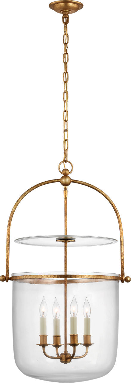 Lorford Smoke Bell Lantern | Gilded Iron | Clear Glass