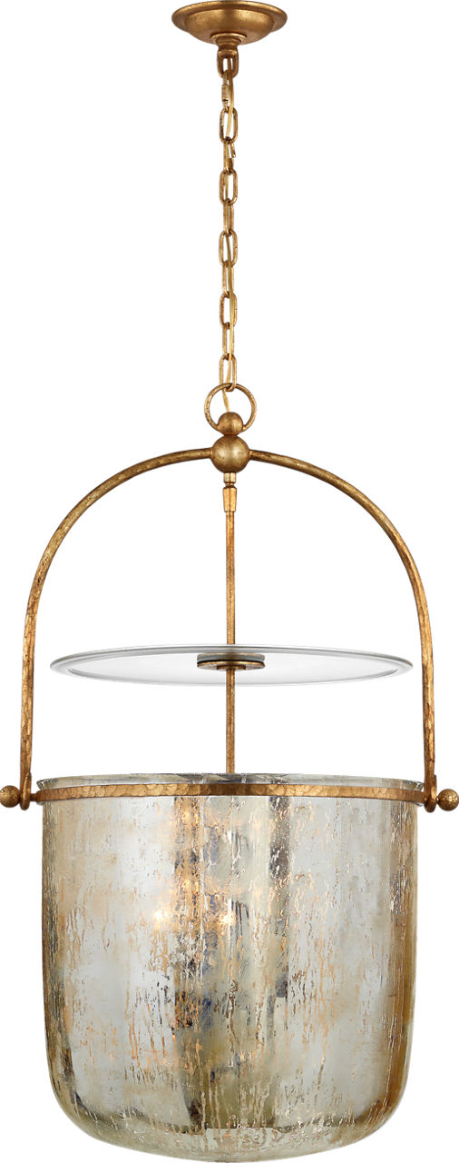 Lorford Smoke Bell Lantern | Gilded Iron | Mercury Glass