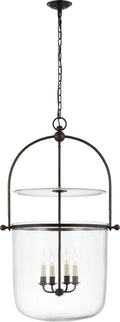 Lorford Large Smoke Bell Lantern | Aged Iron | Clear Glass