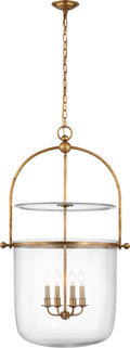 Lorford Large Smoke Bell Lantern | Gilded Iron | Clear Glass