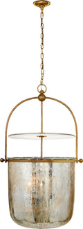 Lorford Large Smoke Bell Lantern | Gilded Iron | Antiqued Mercury Glass