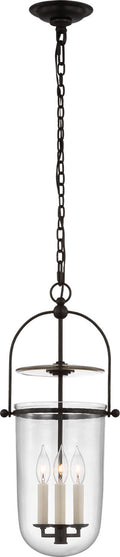Lorford Tall Smoke Bell Lantern | Aged Iron | Clear Glass
