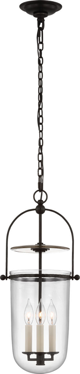Lorford Tall Smoke Bell Lantern | Aged Iron | Clear Glass