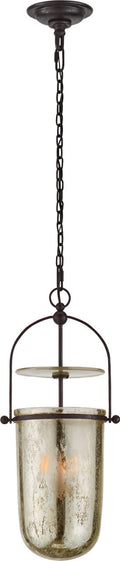 Lorford Tall Smoke Bell Lantern | Aged Iron | Mercury Glass