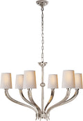 Ruhlmann Large Chandelier | Polished Nickel | Natural Paper Shades