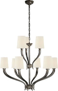 Ruhlmann 2-Tier Chandelier | Bronze | Linen Shades