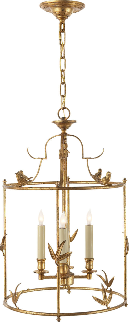 Diego Grande Classical Perching Bird Lantern | Gilded Iron