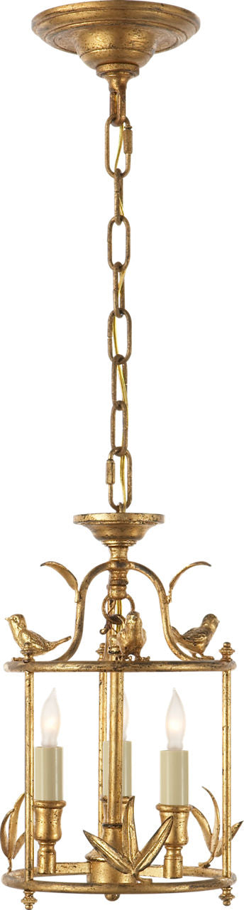 Diego Petite Classical Perching Bird Lantern | Gilded Iron