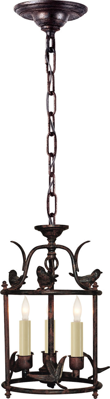 Diego Petite Classical Perching Bird Lantern | Rust | Verdis Accent