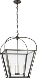 Riverside Medium Square Lantern | Bronze | Clear Glass
