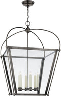 Riverside Large Square Lantern | Bronze | Clear Glass