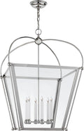 Riverside Large Square Lantern | Polished Nickel | Clear Glass