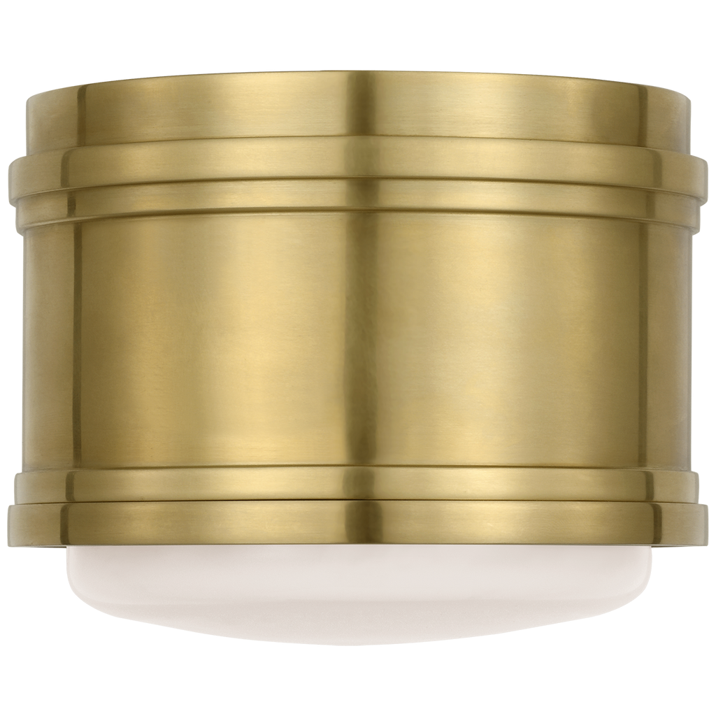 Marden 6" Flush Mount | Antique-Burnished Brass | White Glass